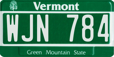 VT license plate WJN784