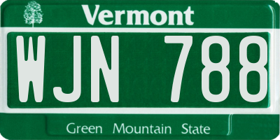 VT license plate WJN788