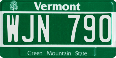 VT license plate WJN790