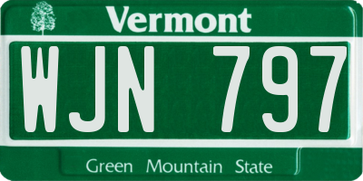 VT license plate WJN797