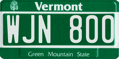 VT license plate WJN800