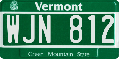 VT license plate WJN812