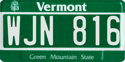 VT license plate WJN816