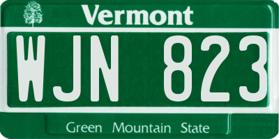 VT license plate WJN823