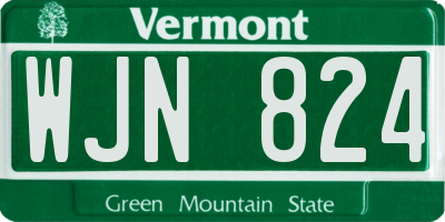 VT license plate WJN824