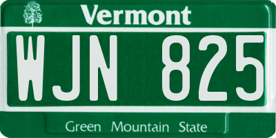 VT license plate WJN825