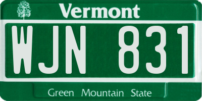 VT license plate WJN831
