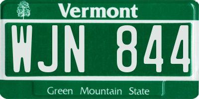 VT license plate WJN844