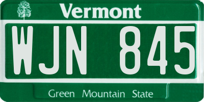 VT license plate WJN845