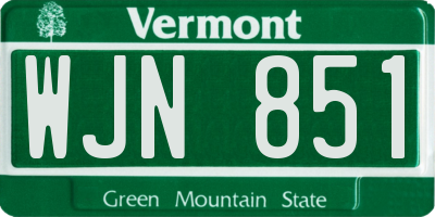 VT license plate WJN851
