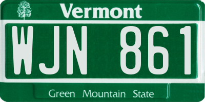 VT license plate WJN861