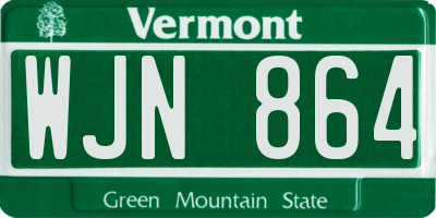 VT license plate WJN864