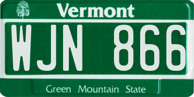 VT license plate WJN866