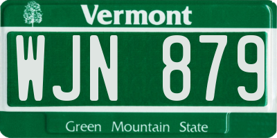 VT license plate WJN879