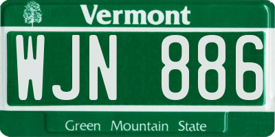 VT license plate WJN886
