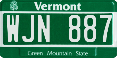 VT license plate WJN887