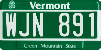 VT license plate WJN891