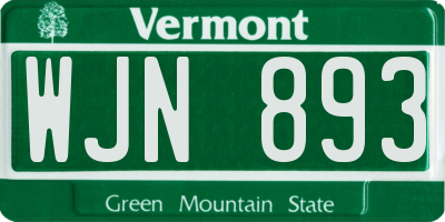 VT license plate WJN893