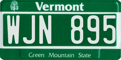 VT license plate WJN895