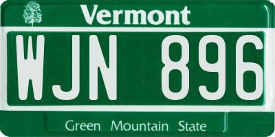 VT license plate WJN896