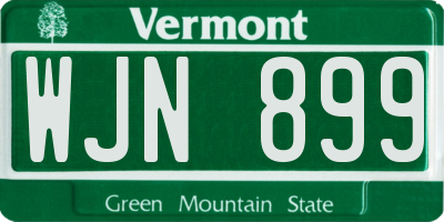 VT license plate WJN899