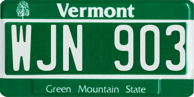 VT license plate WJN903