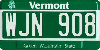 VT license plate WJN908