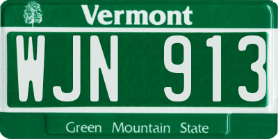 VT license plate WJN913