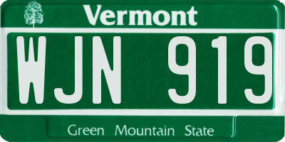 VT license plate WJN919