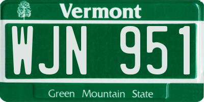 VT license plate WJN951