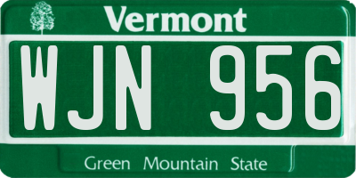 VT license plate WJN956