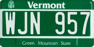 VT license plate WJN957