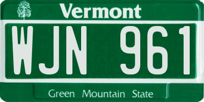 VT license plate WJN961