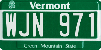 VT license plate WJN971