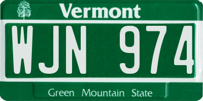 VT license plate WJN974