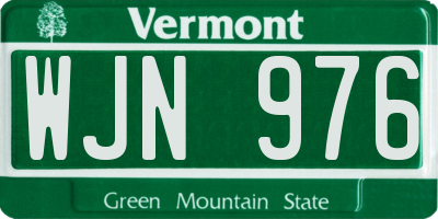 VT license plate WJN976