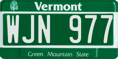 VT license plate WJN977