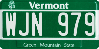 VT license plate WJN979