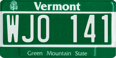 VT license plate WJO141