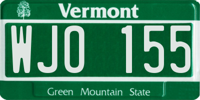VT license plate WJO155