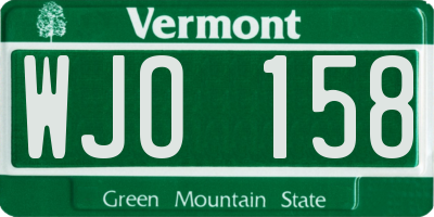 VT license plate WJO158