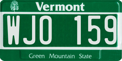 VT license plate WJO159