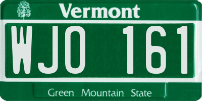 VT license plate WJO161