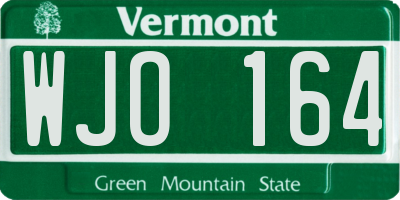VT license plate WJO164