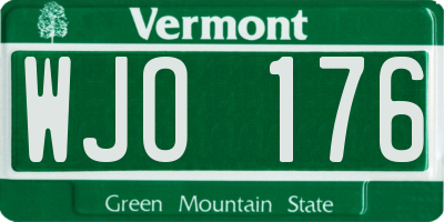 VT license plate WJO176