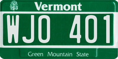 VT license plate WJO401