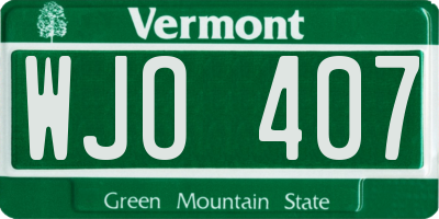 VT license plate WJO407