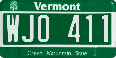 VT license plate WJO411