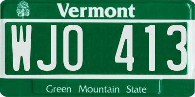 VT license plate WJO413
