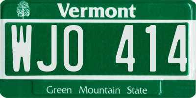 VT license plate WJO414